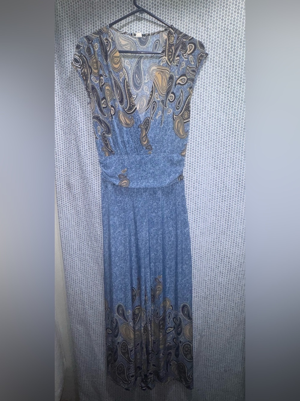 Jumpsuit, M, Cap Sleeves, V-Neck, Elastic Waistband, 65% Silk, 35% Poly